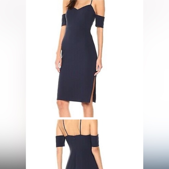 LIKELY, Navy off the shoulder dress, size 6 - Picture 5 of 10